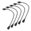 5 Pack Power Extension Cord Cable, 16AWG 13A, UL Listed (Black, 1 Foot)