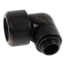 Eiszapfen 16mm (5/8&quot;) HardTube Compression Fitting 90° Rotatable G1/4 - Knurled - Deep Black