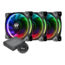 Riing Plus 14 RGB TT Premium 3 x 140mm, w/ Controller, RGB LEDs, 1400 RPM, 63.19 CFM, 27.2 dBA, Cooling Fans