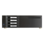 D-340HB-DT-SILVER, Silver HDD Handle, 1x Slim 5.25&quot;, 3x 3.5&quot;, 4x 3.5&quot; Hotswap Bays, No PSU, ATX, Black/Silver, 3U Chassis