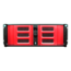 D Storm D406SE-B6RD-RD, Red HDD Handle and Bezel, 2x 5.25", 4x 3.5" Drive Bays, 6x 3.5" Hotswap Bays, No PSU, ATX, Black/Red, 4U Chassis