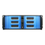 D Storm D-407LSE-BL-TS859, Blue Bezel, w/ 8&quot; Touch Screen LCD, 3x 5.25&quot;, 1x 3.5&quot; Drive Bays, No PSU, E-ATX, Black/Blue, 4U Chassis
