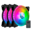 MASTERFAN MF120 PRISMATIC 3 x 120mm, w/ Controller, ARGB LEDs, 2000 RPM, 55 CFM, 27 dBA, Cooling Fans