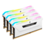 32GB (4 x 8GB) VENGEANCE® RGB PRO SL DDR4 3200MHz, CL16, White, RGB LED, DIMM Memory