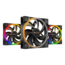 Light Wings 3 x 140mm, w/ ARGB Hub, ARGB LEDs, 1500 RPM, 56 CFM, 23.3 dBA, Cooling Fans