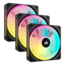 iCUE LINK QX120 RGB 3 x 120mm, w/ Controller, RGB LEDs, 2400 RPM, 63.1 CFM, 37 dBA, Cooling Fans