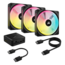iCUE LINK QX120 RGB 3 x 120mm, w/ Controller, RGB LEDs, 2400 RPM, 63.1 CFM, 37 dBA, Cooling Fans