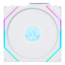 UNI FAN TL120 LCD Reverse Blade Wireless 120mm, White, ARGB LEDs, 1900 RPM, 54.3 CFM, 31 dBA, Cooling Fan