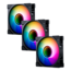 M25G2-120 Reverse 3 x 120mm, D-RGB LEDs, 2000 RPM, 73.69 CFM, 39.28 dBA, Cooling Fans