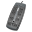TLP1008TEL, 10 Outlets, Fax/Modem/Phone 8-ft cord, 120V/15A, Black, Surge Protector