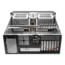 D Storm D-400-6-SILVER, Red Bezel, 6x 5.25", 4x 3.5" Drive Bays, No PSU, ATX, Black/Silver, 4U Chassis