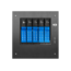 S-35-DE5BL, Blue HDD Handle, 5x 3.5&quot; Hotswap Bays, 1x 2.5&quot; Drive Bay, No PSU, Mini-ITX, Black/Blue, Storage Mini Tower