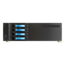 D-340HB-T-BLUE, Blue HDD Handle, 1x Slim 5.25", 3x 3.5", 4x 3.5" Hotswap Bays, No PSU, ATX, Black/Blue, 3U Chassis