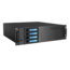 D-340HB-T-BLUE, Blue HDD Handle, 1x Slim 5.25", 3x 3.5", 4x 3.5" Hotswap Bays, No PSU, ATX, Black/Blue, 3U Chassis