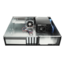 D-230HN-T-SILVER, Silver HDD Handle, 1x Slim 5.25&quot;, 3x 3.5&quot; Hotswap Bays, No PSU, microATX, Black, 2U Chassis