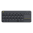 K400 Plus, w/ Touchpad, Wireless, Black, Membrane Standard Keyboard