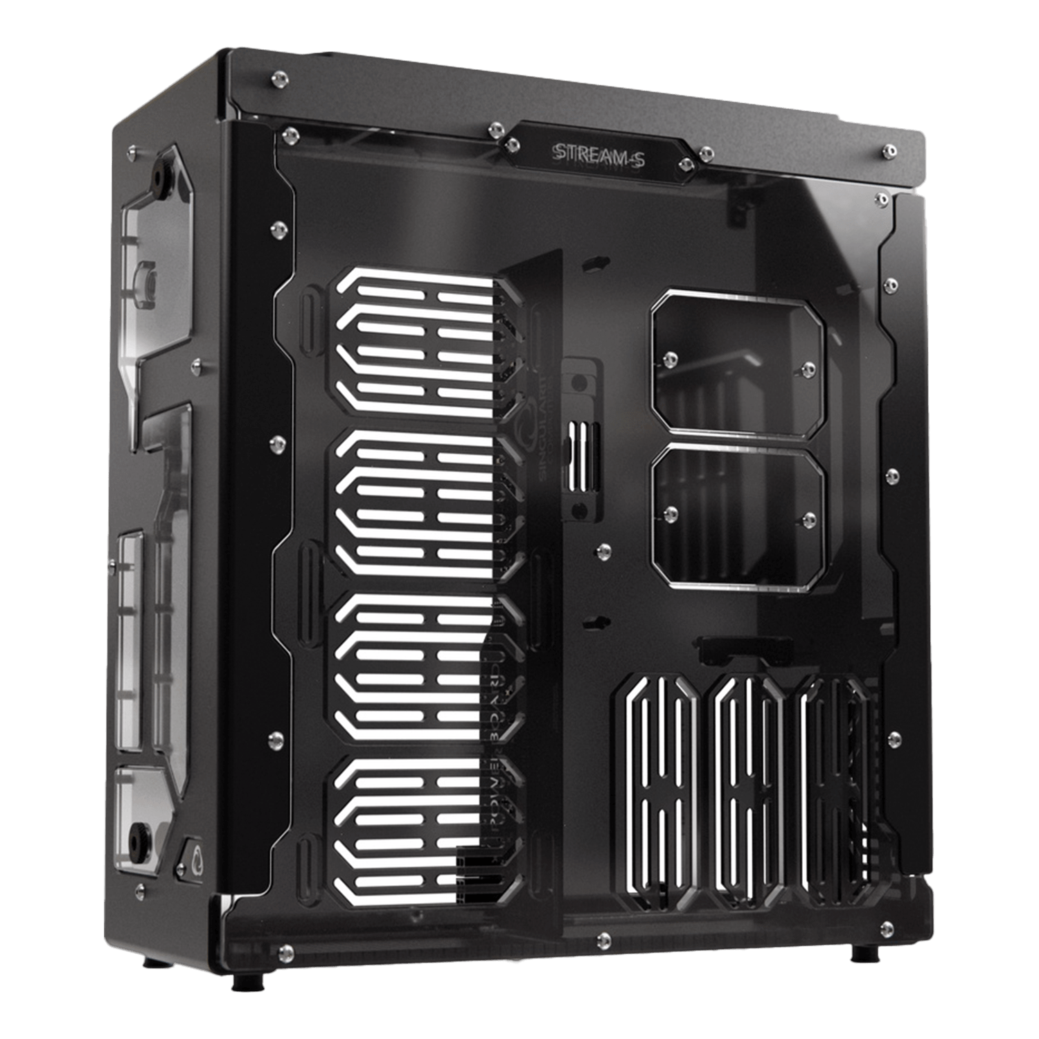 Singularity Computers Stream-S ITX Water-cooling Case (Gold Mirror ...