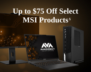 <span>$75 Off</span> for MSI Laptops