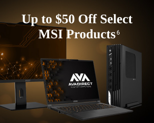 <span>$50 Off</span> for MSI Laptops